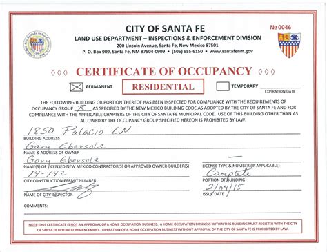 It shall NOT be located behind doors, in cabinets or under counters and shall be properly mounted no less than 6 inches off the floor, no higher than 5 feet to the top of the unit. . Edison township certificate of occupancy requirements